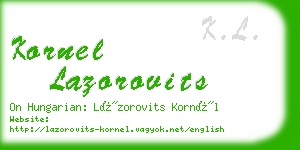kornel lazorovits business card